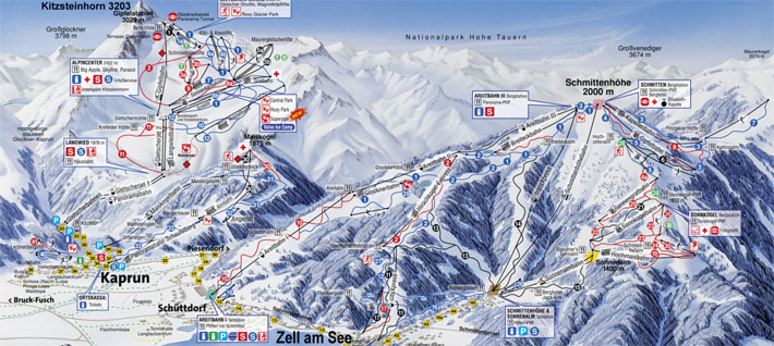 Ski mapa Kaprun-Zell am See